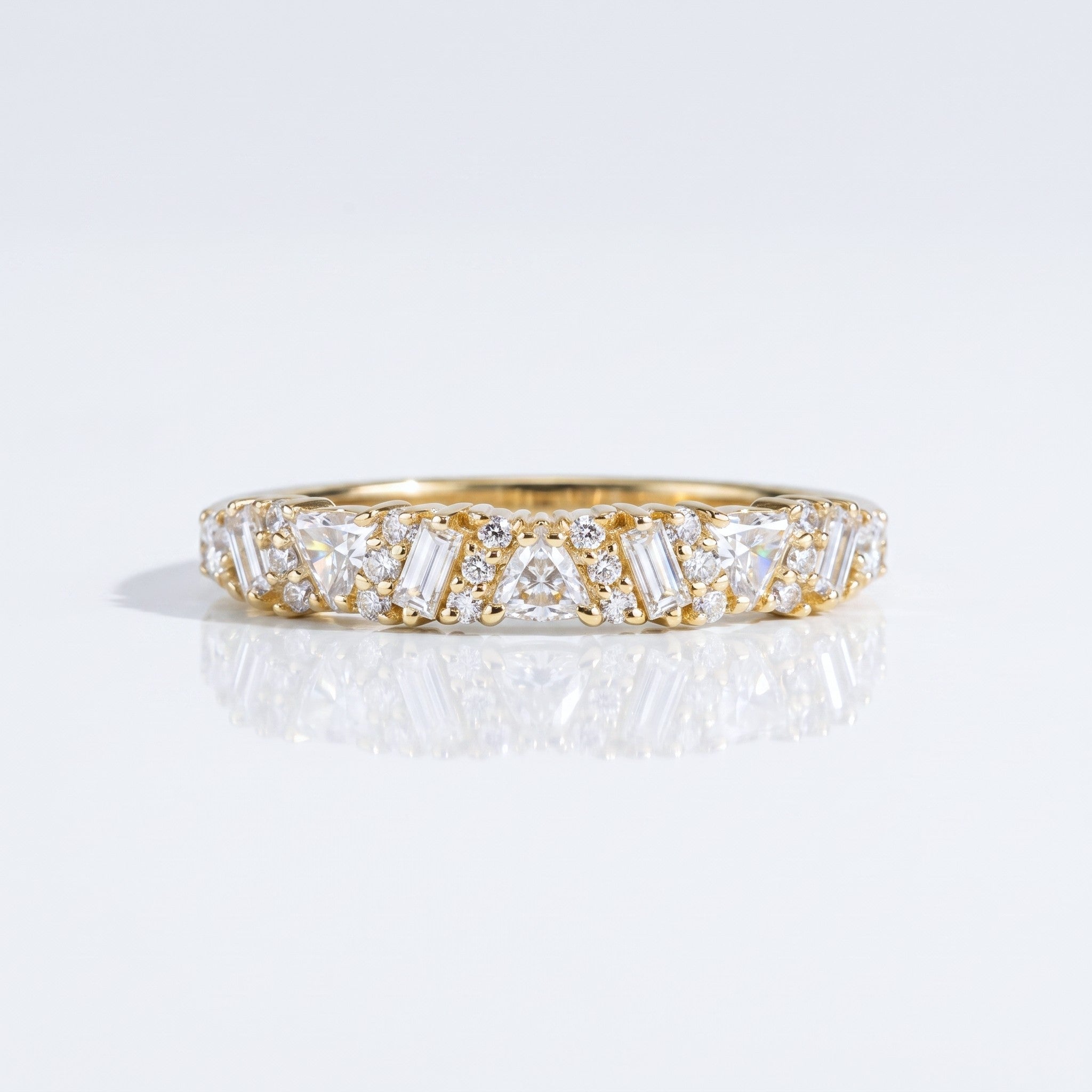 0.2 TCW Round Diamond Half Eternity DEF/VVS Lab Grown Wedding Band