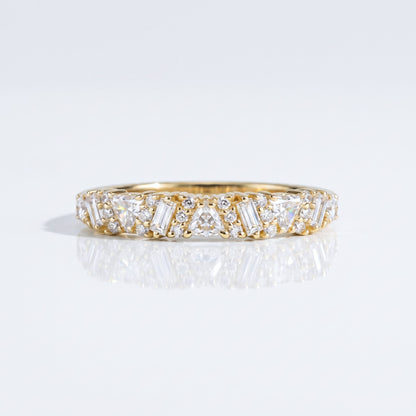 0.2 TCW Round Diamond Half Eternity DEF/VVS Lab Grown Wedding Band