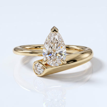 Marquise Swirl Solitaire Engagement Ring – 1 CT Lab Grown Diamond