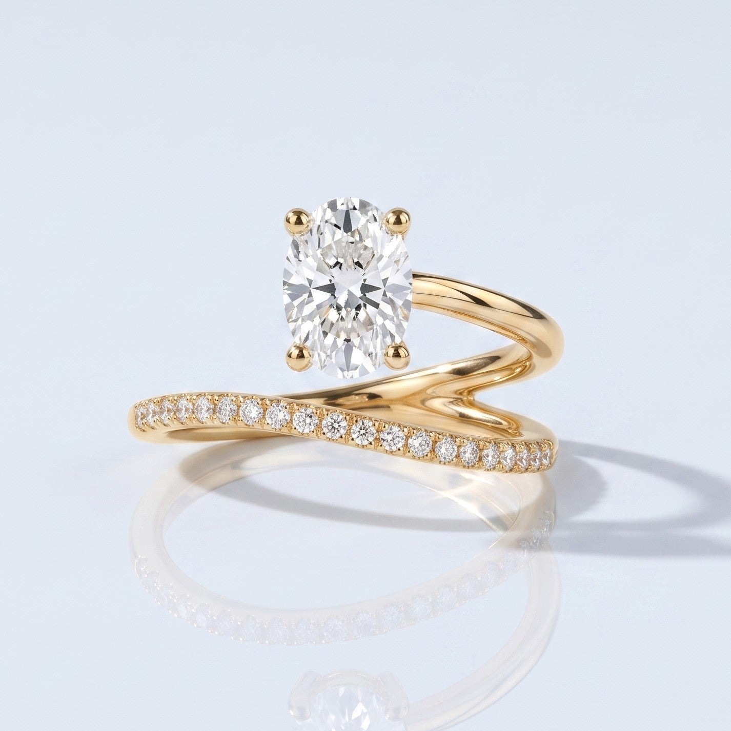 Marquise Swirl Solitaire Engagement Ring – 1 CT Lab Grown Diamond
