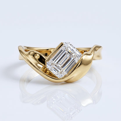 Marquise Swirl Solitaire Engagement Ring – 1 CT Lab Grown Diamond
