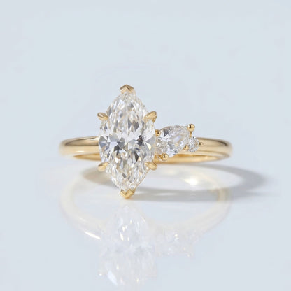 Marquise Swirl Solitaire Engagement Ring – 1 CT Lab Grown Diamond