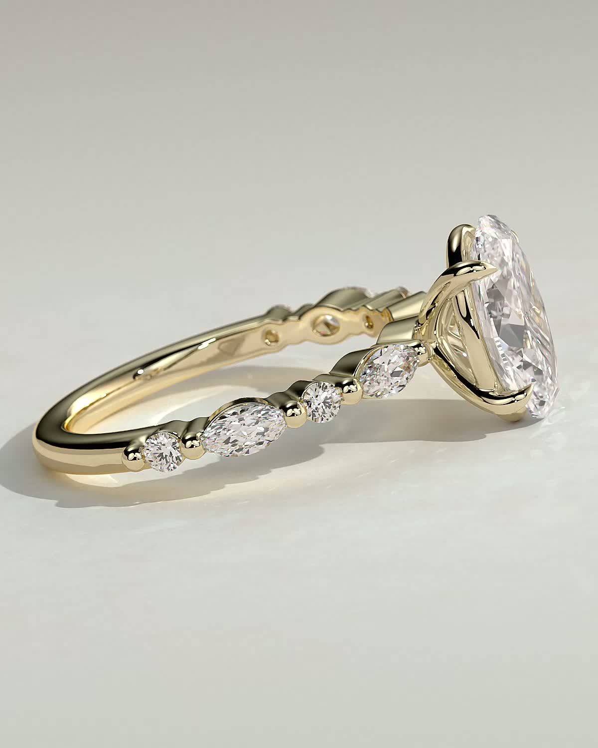 2 CT Oval Shaped Lab Grown Diamond Engagement Ring In Pave Style