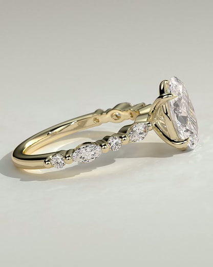 2 CT Oval Shaped Lab Grown Diamond Engagement Ring In Pave Style