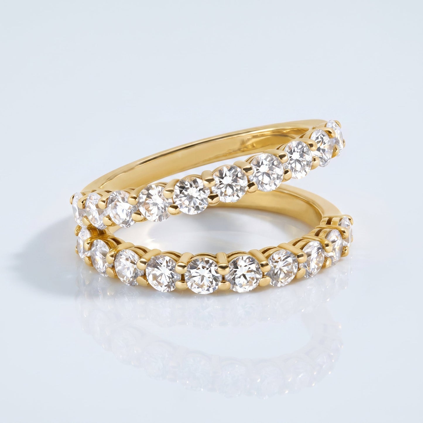 0.2 TCW Round Diamond Half Eternity DEF/VVS Lab Grown Wedding Band