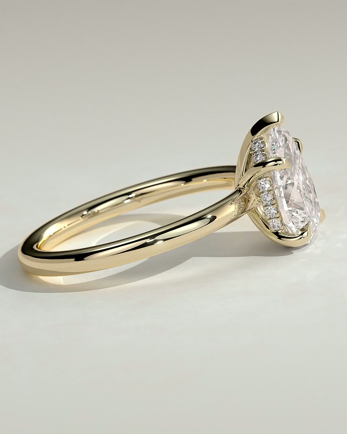 Round Halo, Pave & Split Shank Engagement Ring – 1.93 CT Lab Grown Diamond