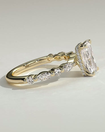 Round Halo, Pave & Split Shank Engagement Ring – 1.93 CT Lab Grown Diamond