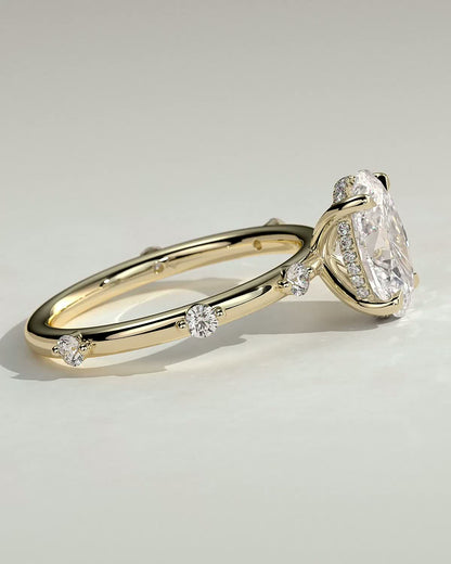 Round Halo, Pave & Split Shank Engagement Ring – 1.93 CT Lab Grown Diamond