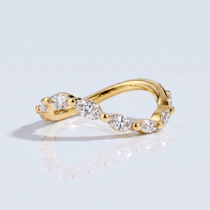 0.2 TCW Round Diamond Half Eternity DEF/VVS Lab Grown Wedding Band