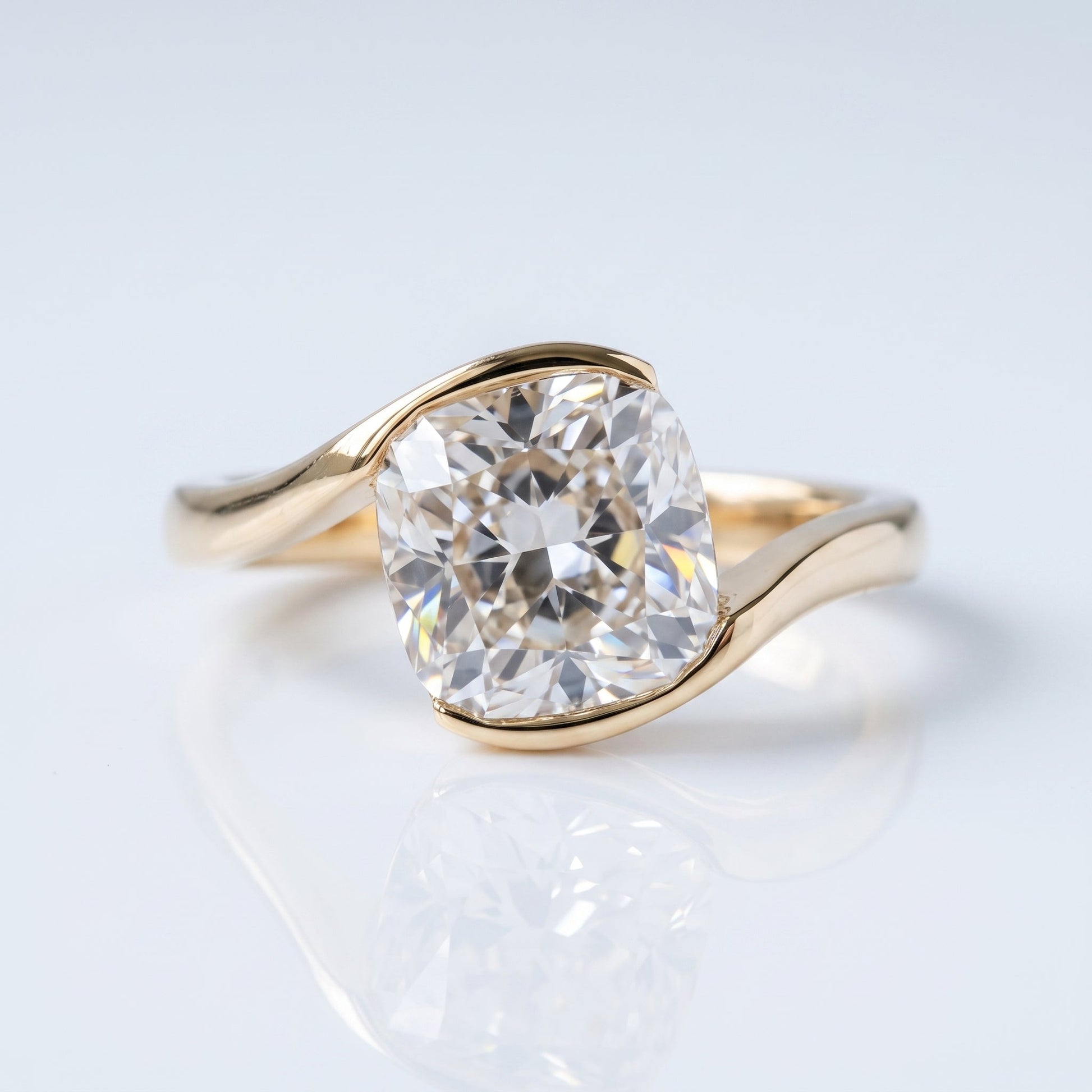 Marquise Swirl Solitaire Engagement Ring – 1 CT Lab Grown Diamond