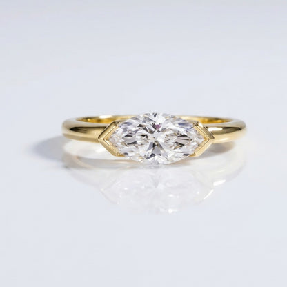 Marquise Swirl Solitaire Engagement Ring – 1 CT Lab Grown Diamond