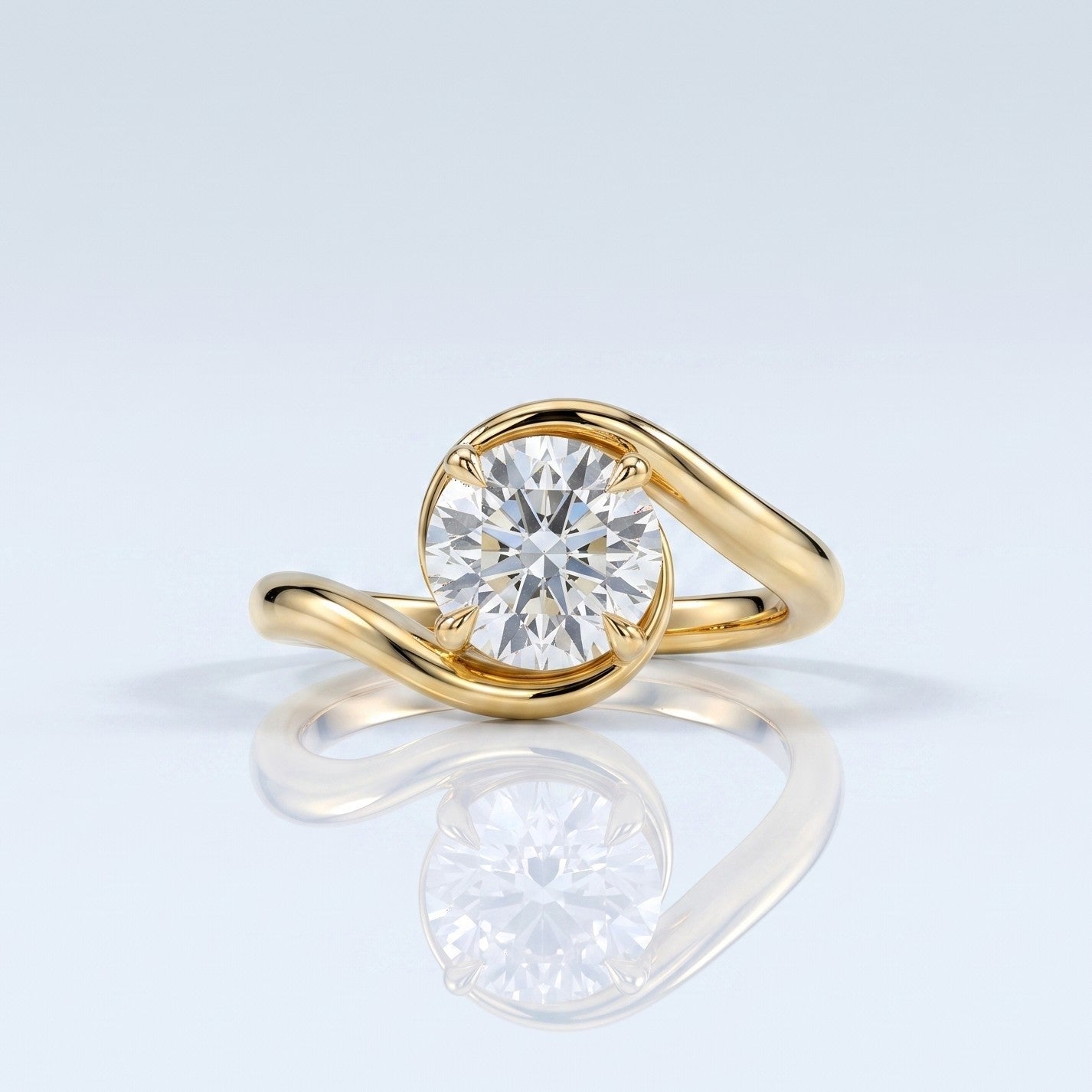 Marquise Swirl Solitaire Engagement Ring – 1 CT Lab Grown Diamond