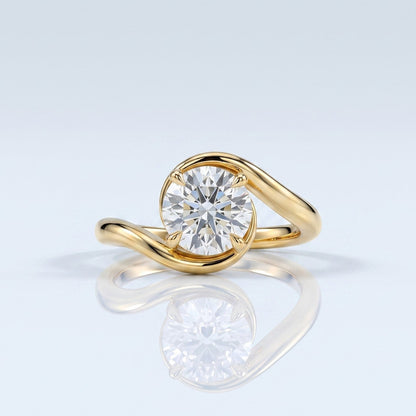 Marquise Swirl Solitaire Engagement Ring – 1 CT Lab Grown Diamond