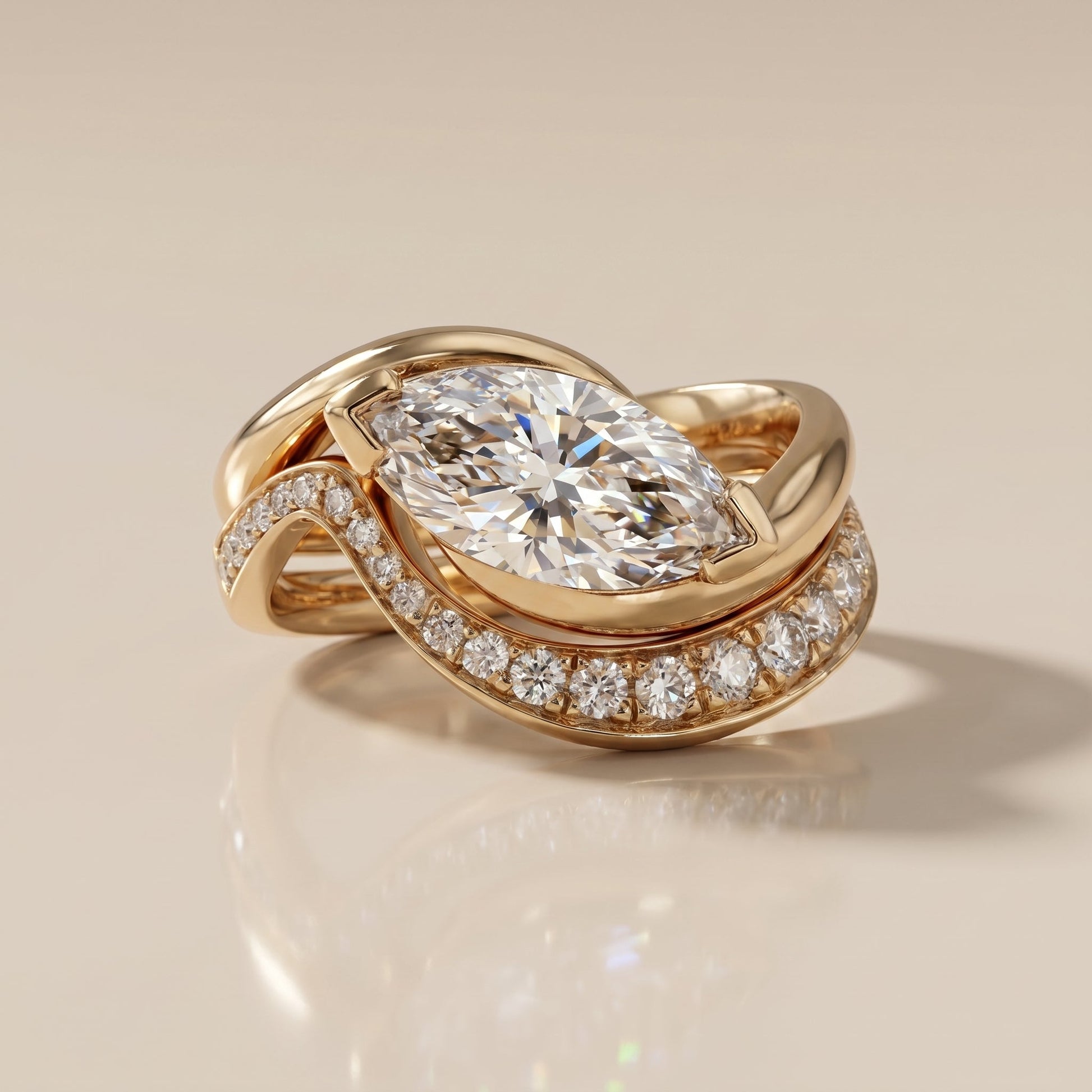 1.0 CT Round Solitaire Moissanite Diamond Bridal Ring Set