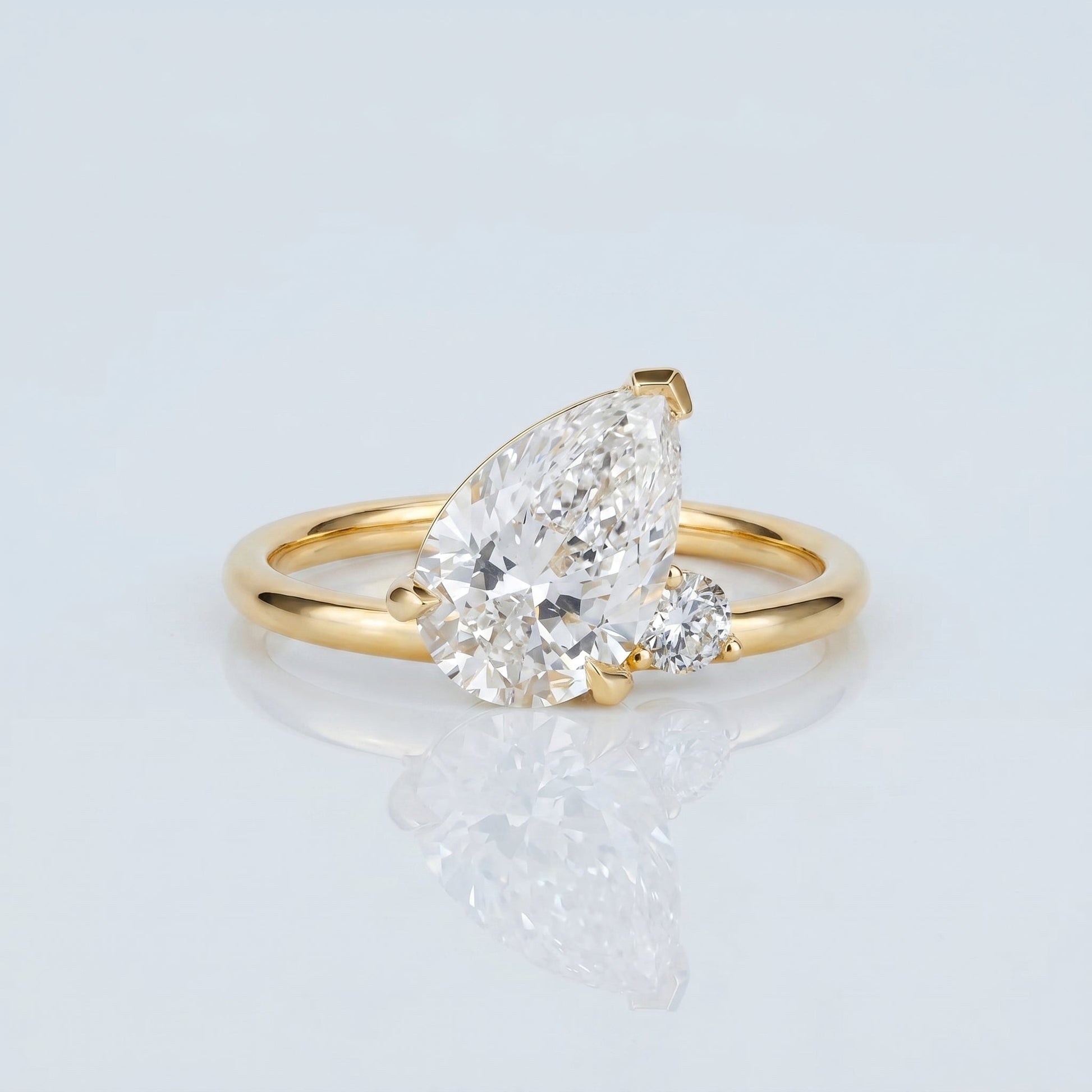 Marquise Swirl Solitaire Engagement Ring – 1 CT Lab Grown Diamond
