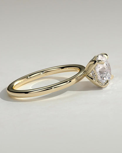 Round Halo, Pave & Split Shank Engagement Ring – 1.93 CT Lab Grown Diamond