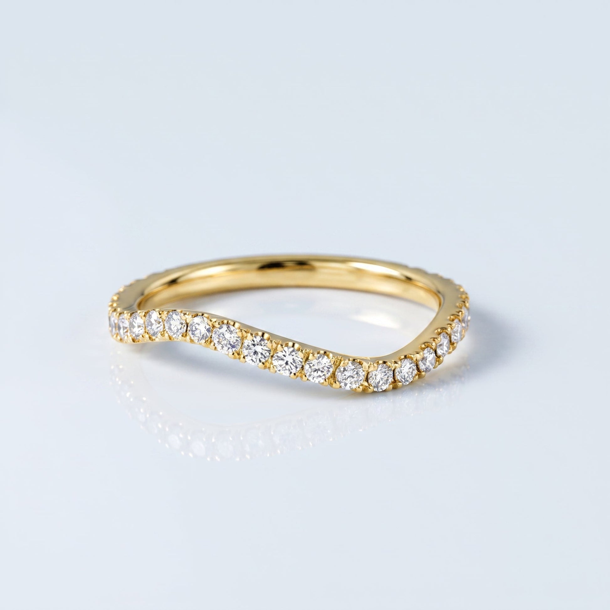 0.2 TCW Round Diamond Half Eternity DEF/VVS Lab Grown Wedding Band