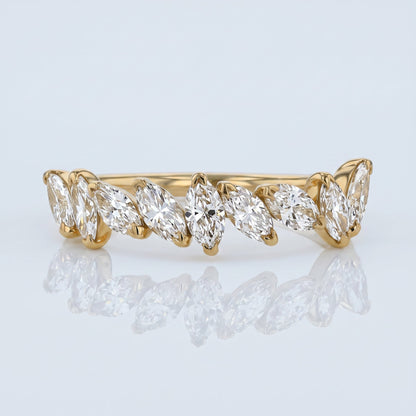 0.2 TCW Round Diamond Half Eternity DEF/VVS Lab Grown Wedding Band
