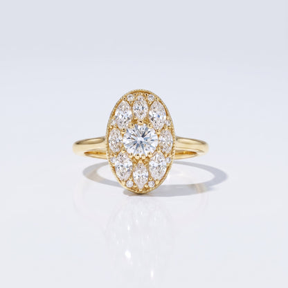 Marquise Swirl Solitaire Engagement Ring – 1 CT Lab Grown Diamond
