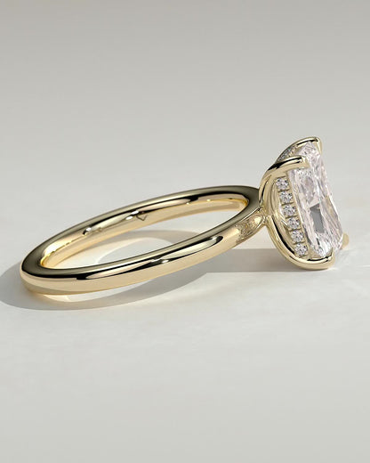 Round Halo, Pave & Split Shank Engagement Ring – 1.93 CT Lab Grown Diamond