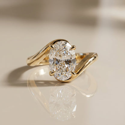 Oval Solitaire Engagement Ring – 2 CT Lab Grown Diamond