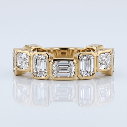 0.2 TCW Round Diamond Half Eternity DEF/VVS Lab Grown Wedding Band