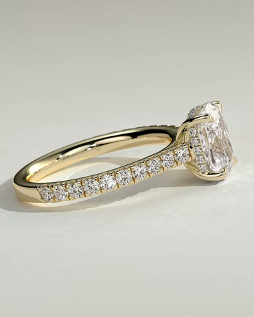 Round Halo, Pave & Split Shank Engagement Ring – 1.93 CT Lab Grown Diamond