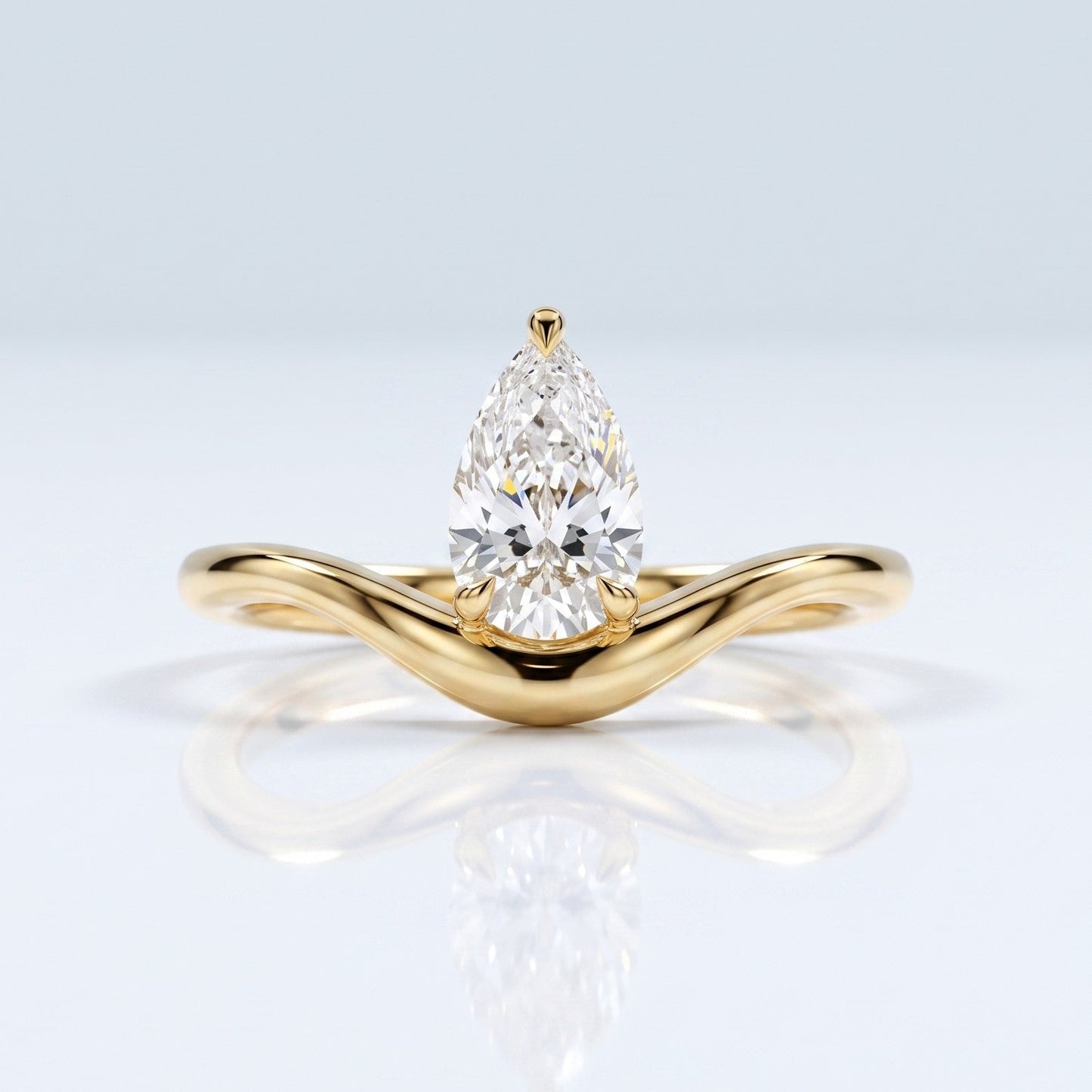 Marquise Swirl Solitaire Engagement Ring – 1 CT Lab Grown Diamond