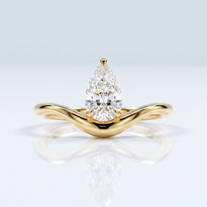Marquise Swirl Solitaire Engagement Ring – 1 CT Lab Grown Diamond