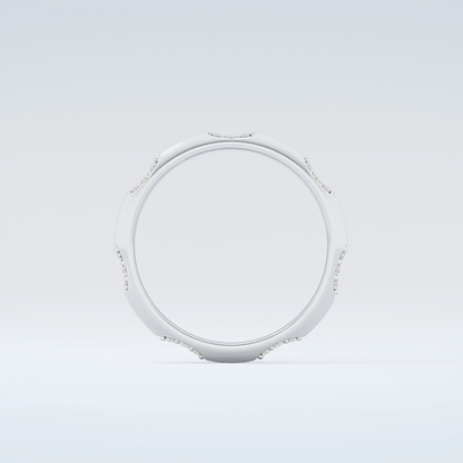 0.09 TCW Round Shaped Moissanite Wedding Band 14