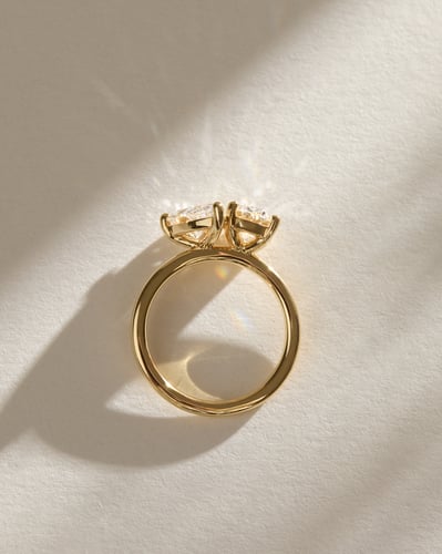 3.0 CT Oval & Pear Cut Toi Et Moi Lab Grown Diamond Engagement Ring