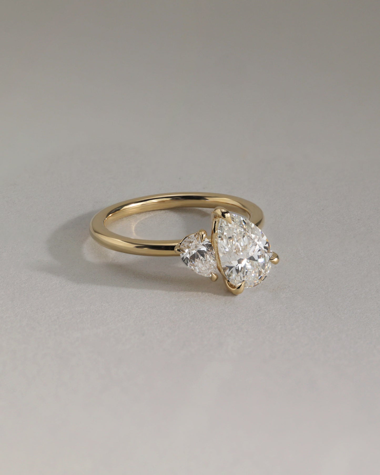 2.8 CT Pear Cut Toi Et Moi Lab Grown Diamond Engagement Ring