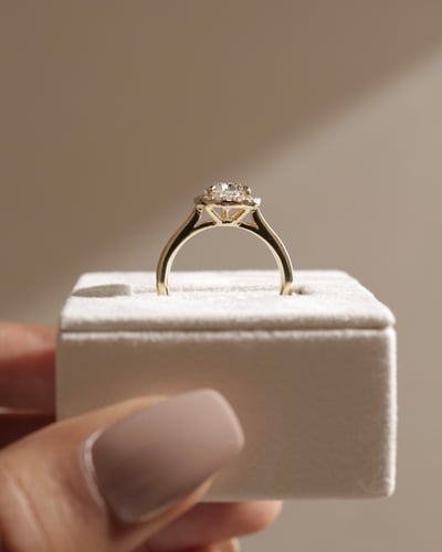 2 CT Pear Cut Halo Style Lab Grown Diamond Engagement Ring