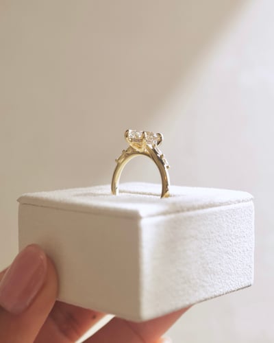 2.0 CT Marquise Pave Lab Grown Diamond Engagement Ring