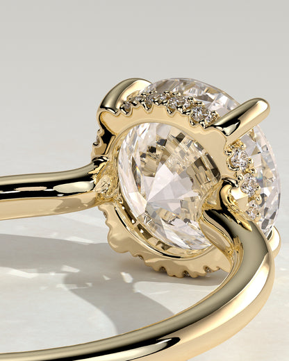 2 CT Round Cut Hidden Halo Styled Lab Grown Diamond Engagement Ring For Her