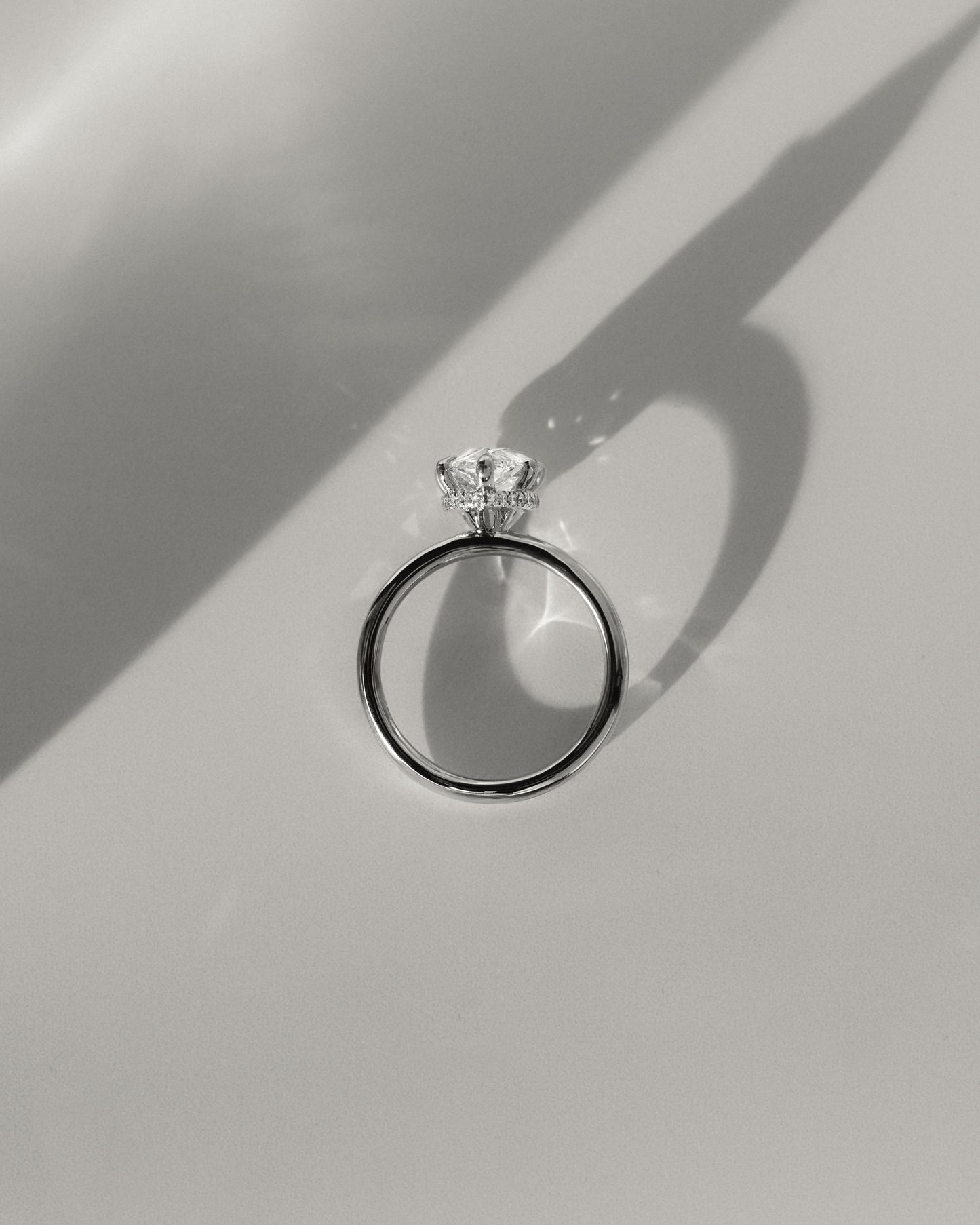 2 CT Pear Cut Hidden Halo Styled Lab Grown Diamond Engagement Ring For Women