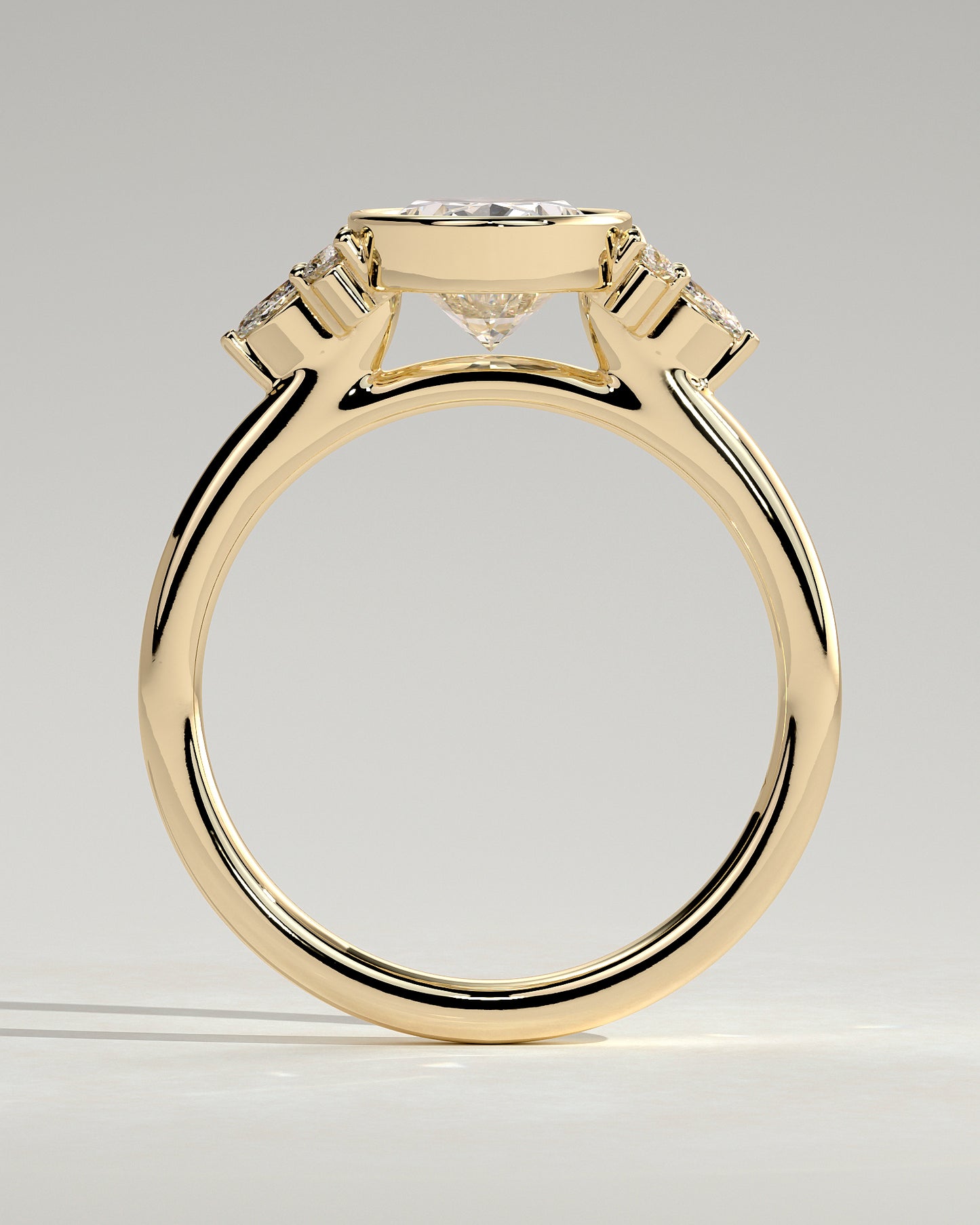 2 CT Oval Cut Cluster & Bezel Lab Grown Diamond Engagement Ring