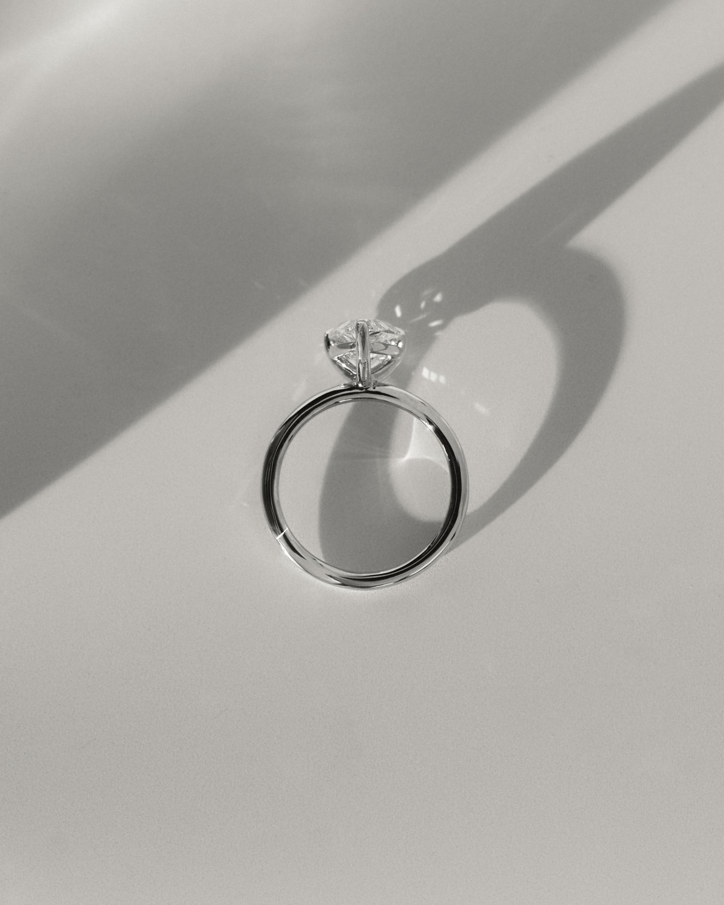 2.0 CT Pear Cut Solitaire Setting Lab Grown Diamond Engagement Ring