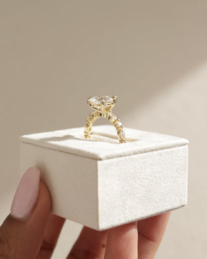 2 CT Pear Cut Pave Styled Lab Grown Diamond Engagement Ring