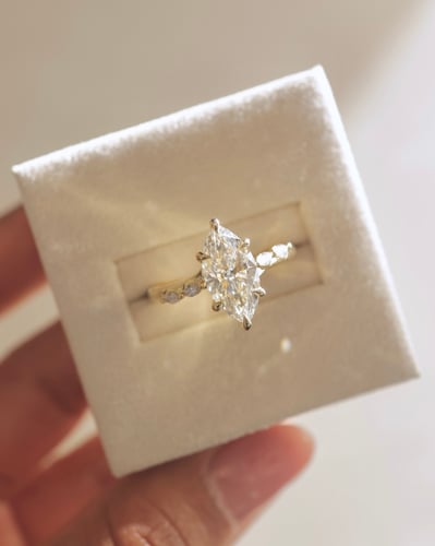 2.0 CT Marquise Pave Lab Grown Diamond Engagement Ring