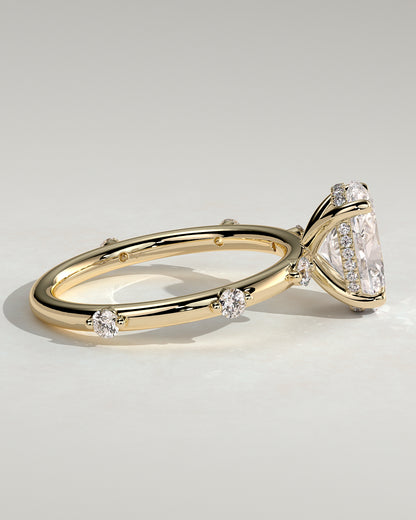 2 CT Oval Dainty Styled Lab Grown Diamond Engagement Ring For Women