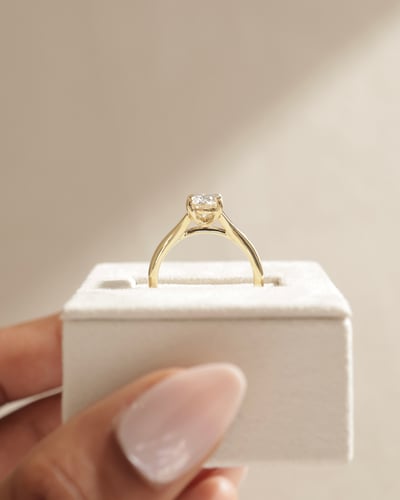 2 CT Oval Shaped Split Shank Lab Grown Diamond Engagement Ring