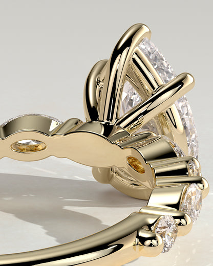 2 CT Pear Cut Pave Styled Lab Grown Diamond Engagement Ring