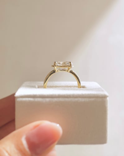 2 CT Oval Cut Bezel-Solitaire Lab Grown Diamond Engagement Ring For Women