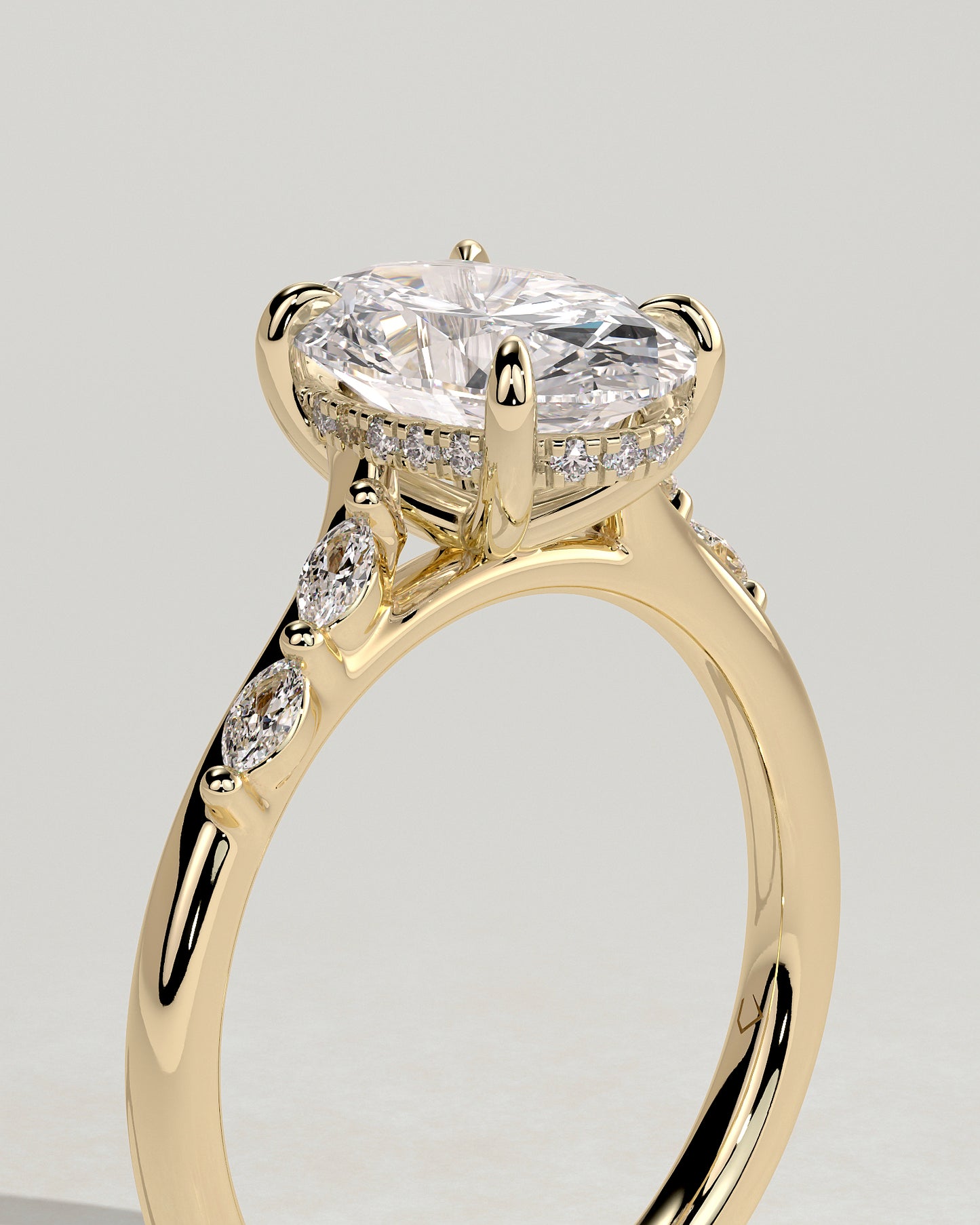 2.0 CT Oval Cut Criss Cross Pave Lab Grown Diamond Engagement Ring