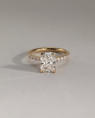 2 CT Radiant Cut Pave & Hidden Halo Styled Lab Grown Diamond Engagement Ring
