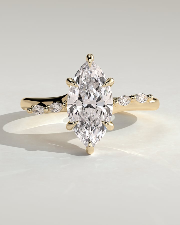 2.0 CT Marquise Pave Lab Grown Diamond Engagement Ring