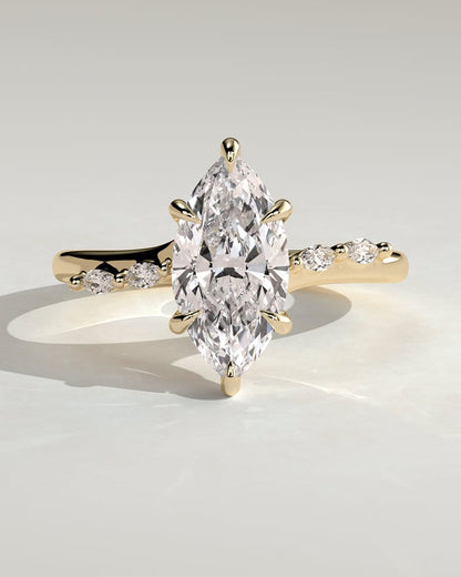 2.0 CT Marquise Pave Lab Grown Diamond Engagement Ring