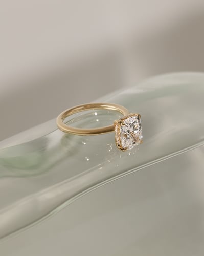 2.0 CT Elongated Cushion Cut Hidden Halo Styled Lab Grown Diamond Engagement Ring