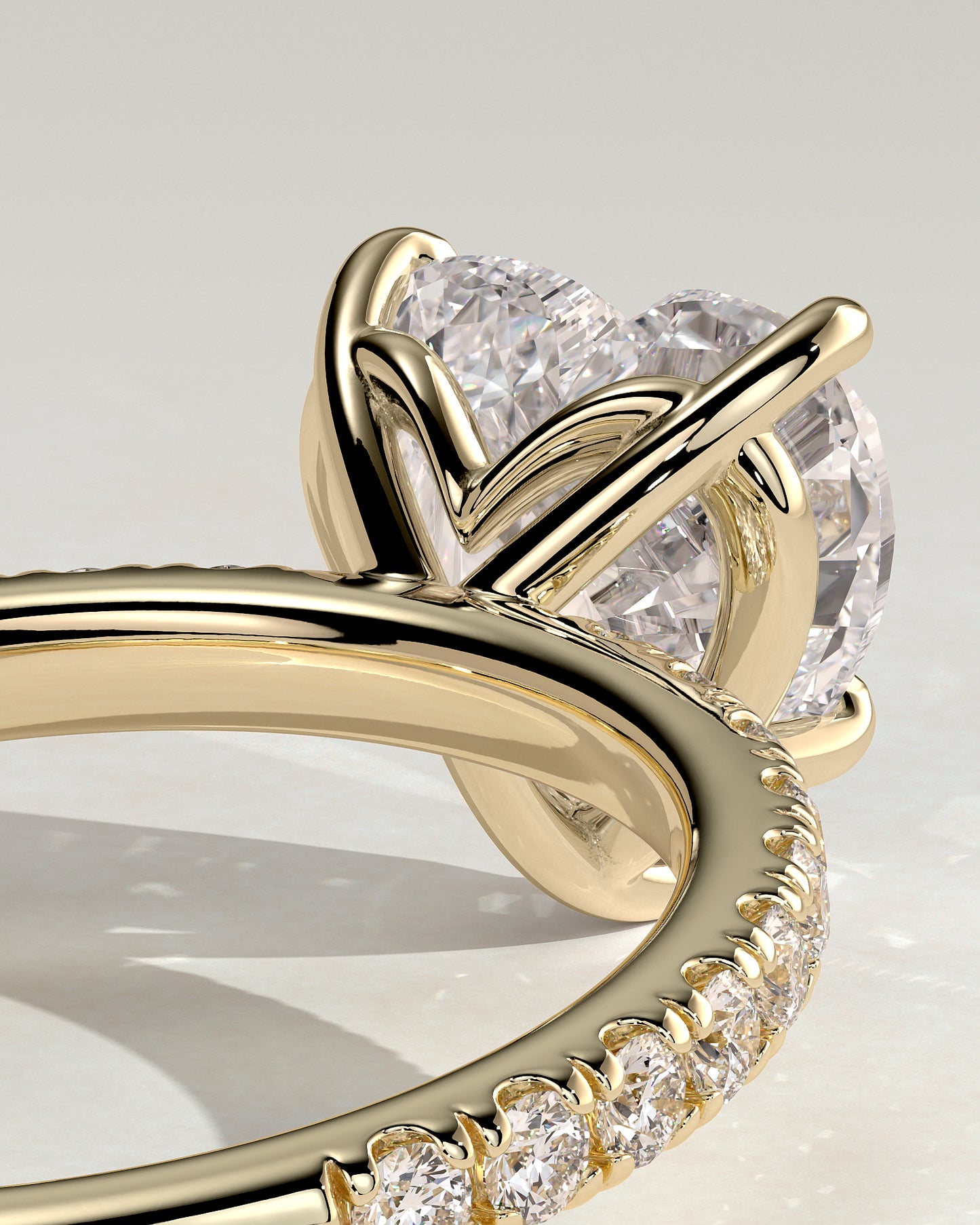 2 CT Heart Cut Pave Styled Lab Grown Diamond Engagement Ring